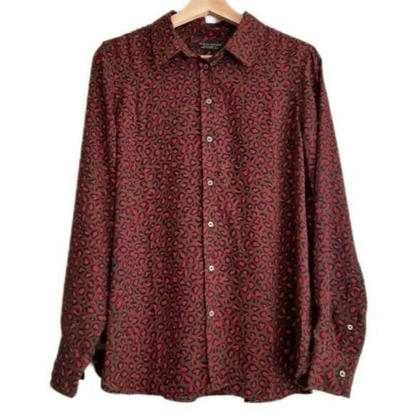 BANANA REPUBLIC | Dillon Classic Fit Animal Print Top Button Down Shirt Sz M - Picture 2 of 8